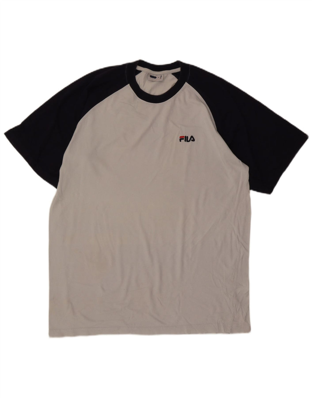 T-shirt Fila da uomo Top XL in cotone color block grigio