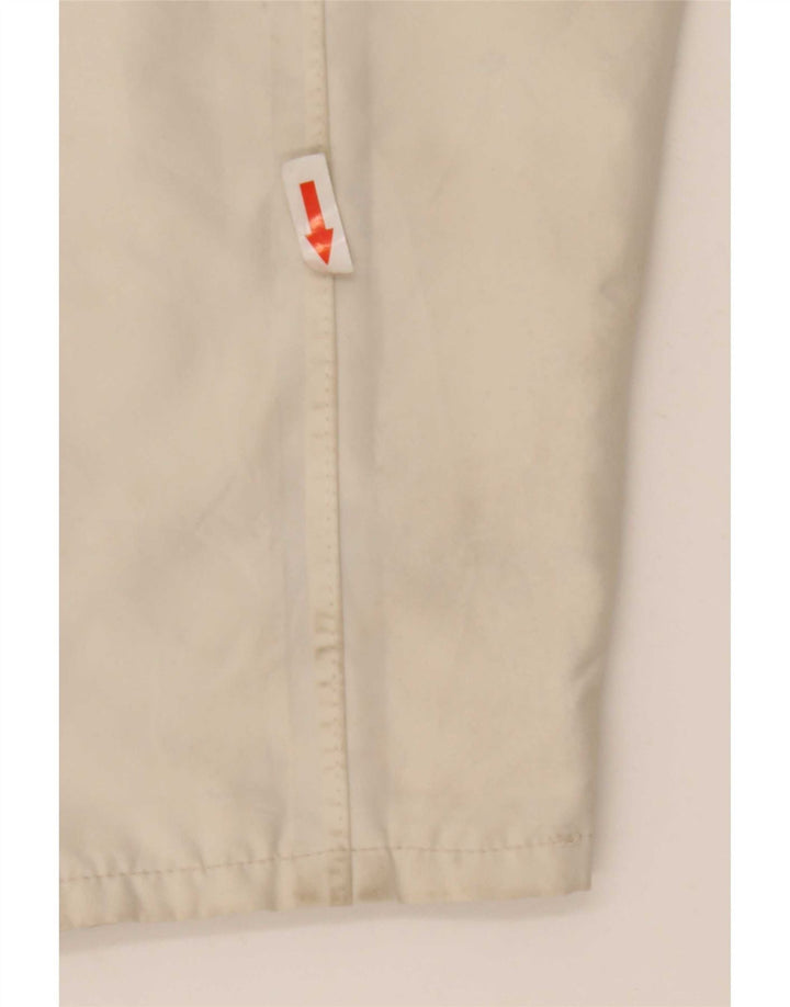 Giacca antipioggia con cappuccio da donna Helly Hansen UK 16 grande poliestere bianco sporco