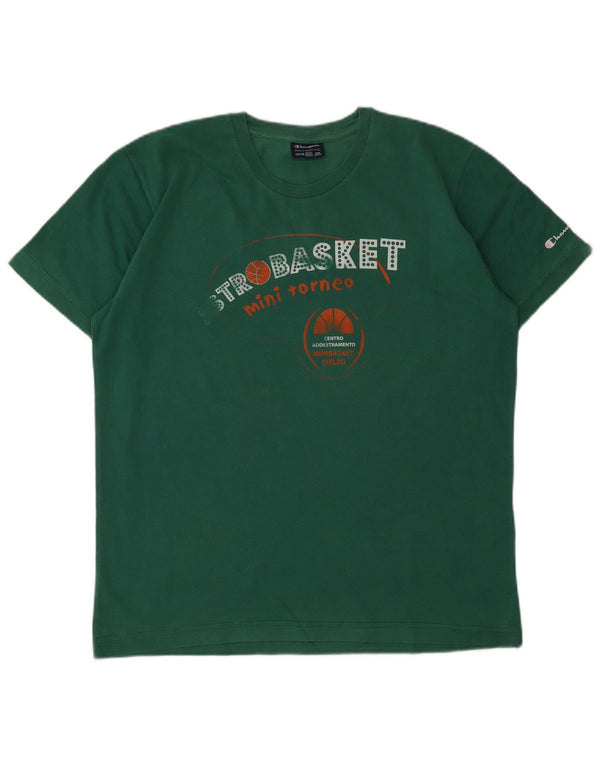 T-shirt grafica Champion da bambino, 15-16 anni, 2XL, cotone verde