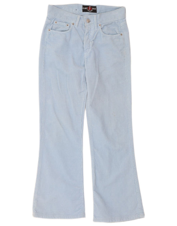 Pantaloni vintage da donna in velluto a coste bootcut W26 L27 in cotone blu