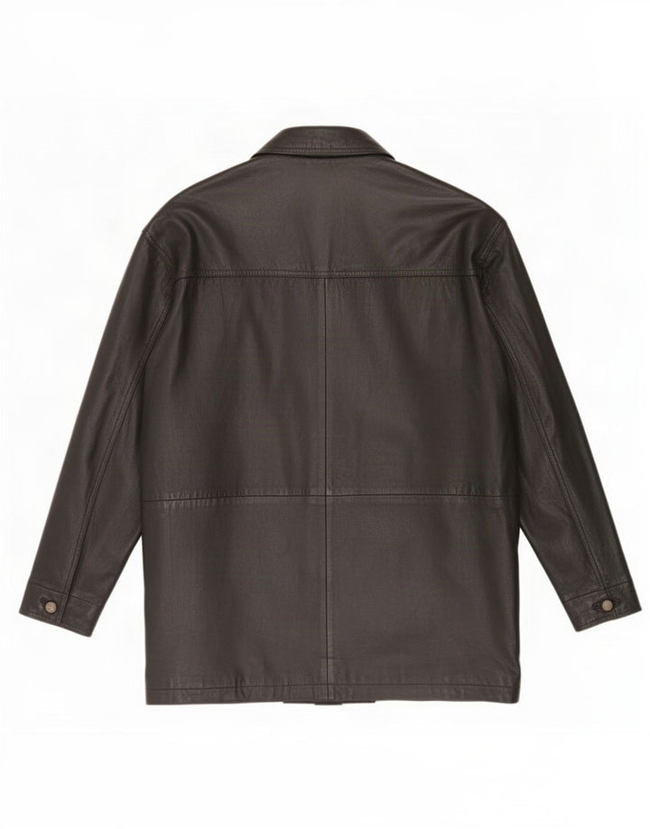 Giacca in pelle vintage da uomo UK 40 grande nera