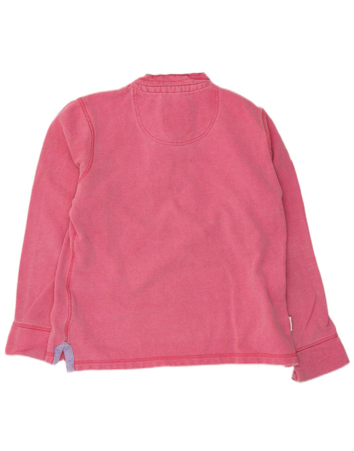Crew Clothing Felpa da donna con collo abbottonato Maglione UK 12 Cotone rosa medio