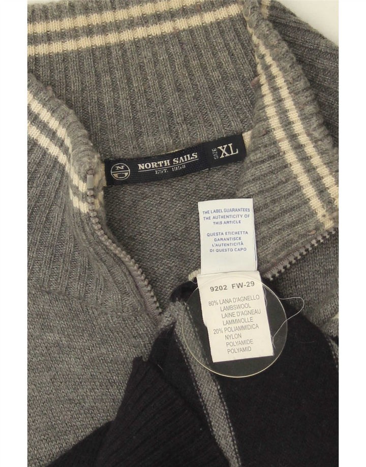 Maglione cardigan da uomo North Sails XL in lana color block grigio