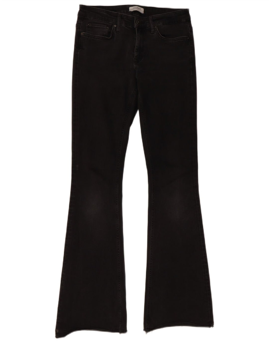 ZARA Womens Flared Jeans EU 36 XS W28 L32 Black Cotton