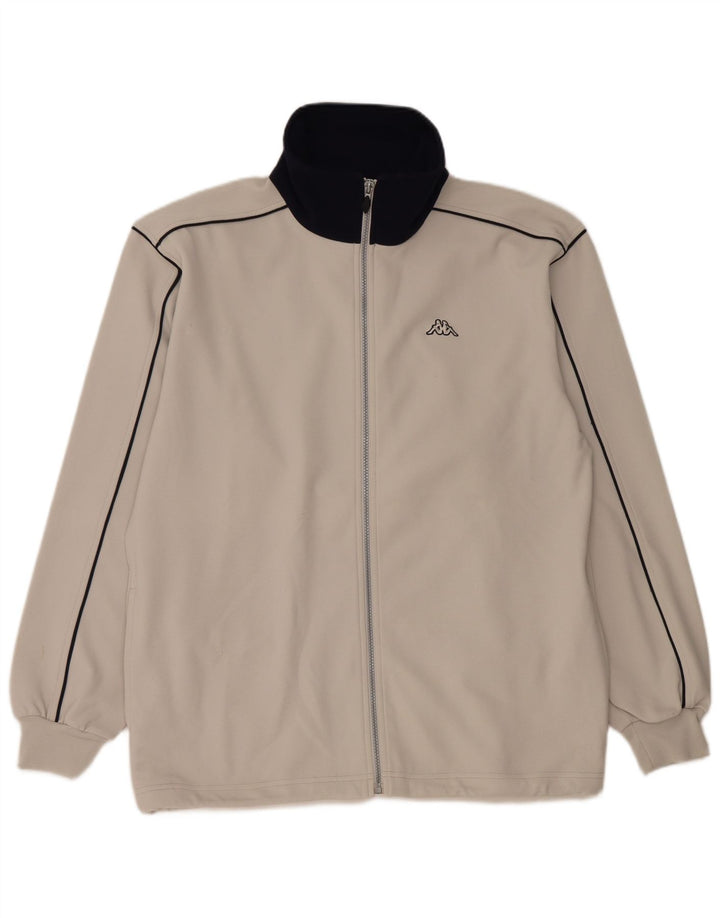 Giacca da tuta da uomo Kappa grande in poliestere color block grigio