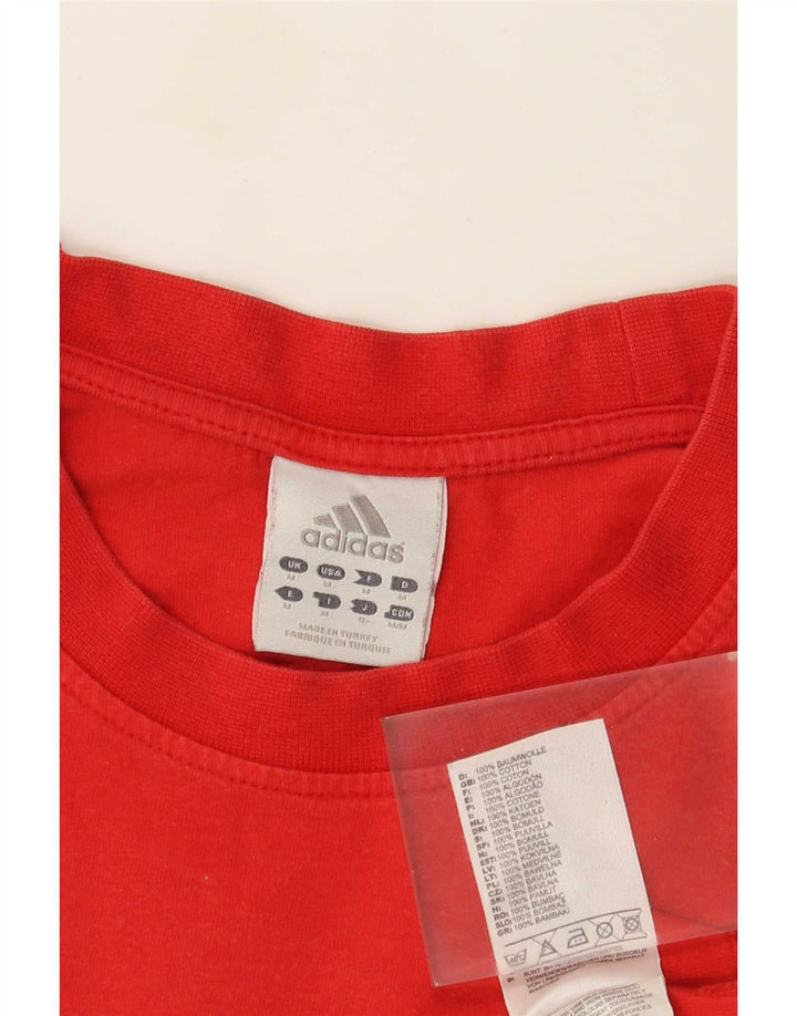 T-shirt grafica da uomo Adidas Top in cotone rosso medio
