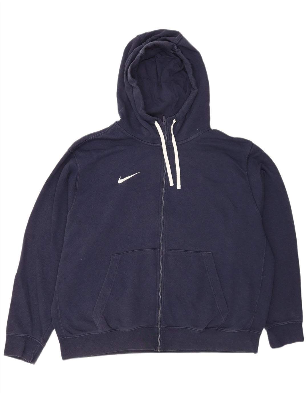 Felpa con cappuccio e zip da uomo Nike 2XL cotone blu navy