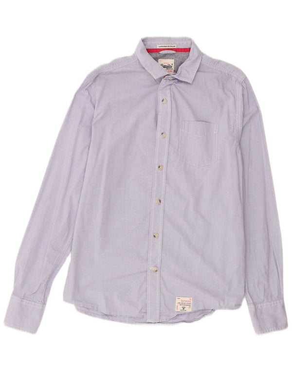 Camicia da uomo Superdry XL viola gessato in cotone