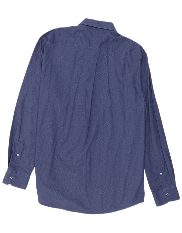 Camicia da uomo dalla vestibilità regolare di Dack 2XL in cotone geometrico blu navy
