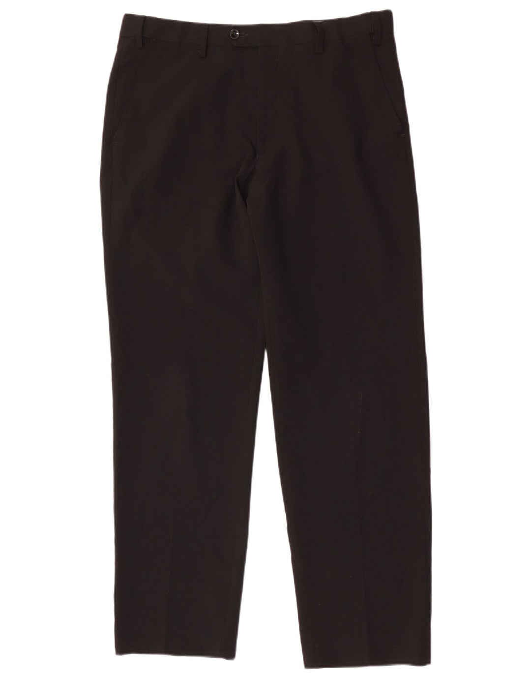 Pantaloni da abito regolari dritti da uomo Marks & Spencer W34 L31 poliestere nero