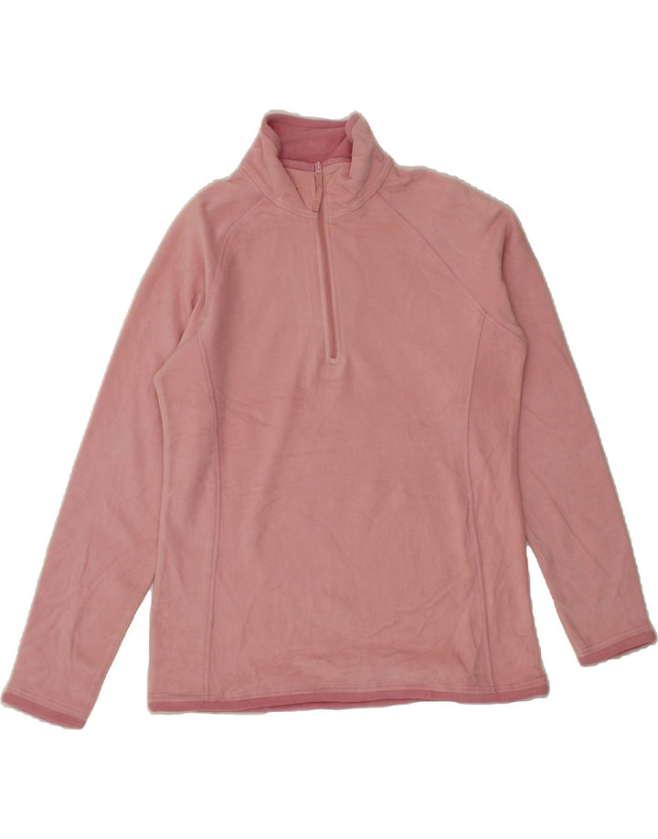 MOUNTAIN WAREHOUSE Womens Zip Neck Fleece Jumper UK 12 Medium Pink Vintage Mountain Warehouse and Second-Hand Mountain Warehouse from Messina Hembry 