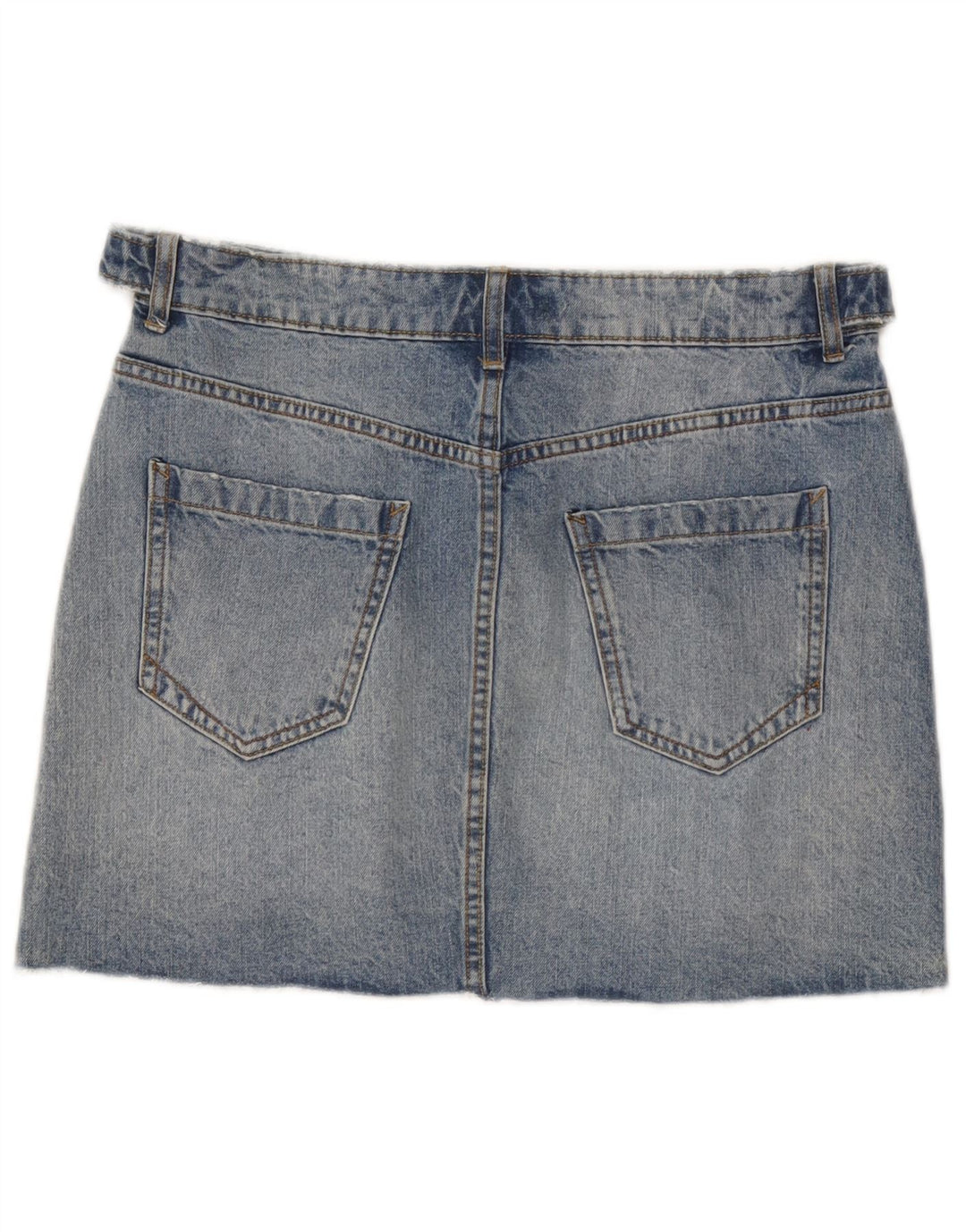 Zara Donna Z1975 Mini Gonna di Jeans Media W32 Blu Cotone