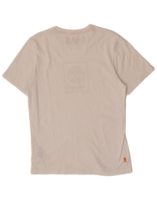 T-shirt grafica da uomo con vestibilità regolare Timberland Top in cotone bianco medio