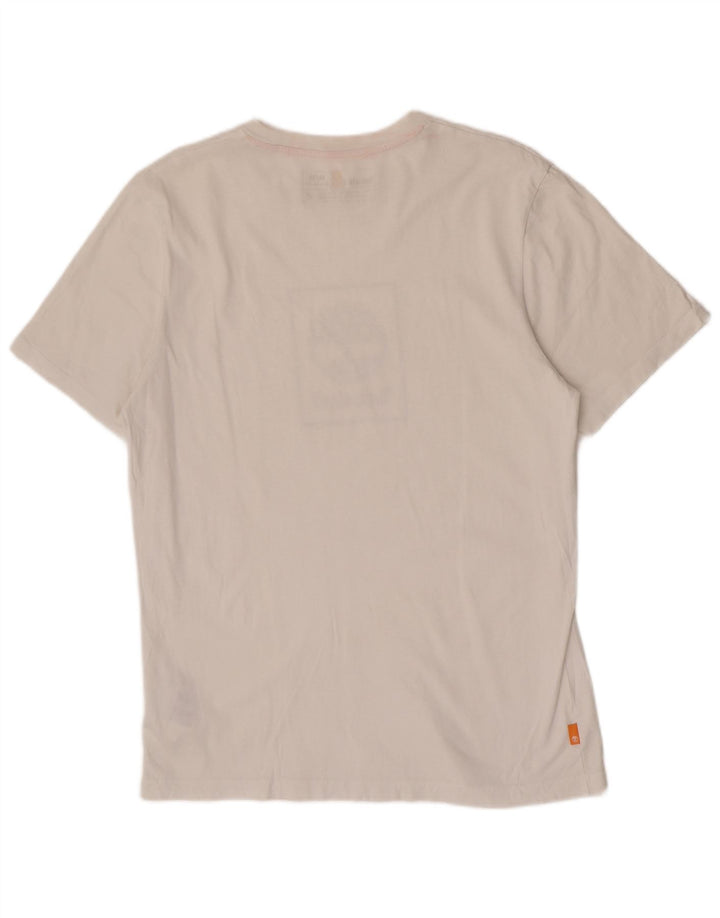 T-shirt grafica da uomo con vestibilità regolare Timberland Top in cotone bianco medio