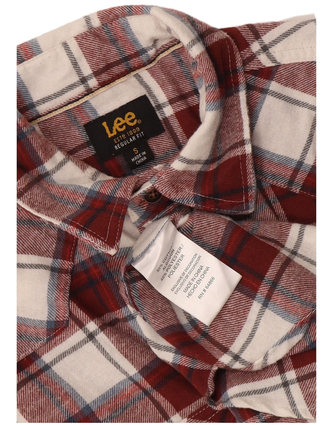 Camicia Lee da uomo in flanella dalla vestibilità regolare, in cotone a quadri bordeaux