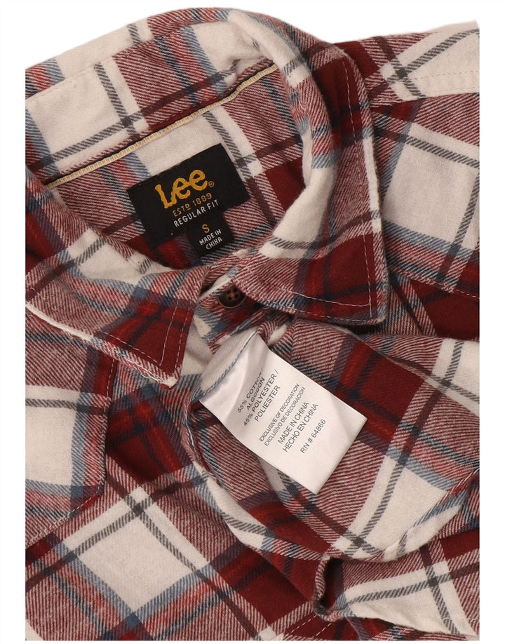 Camicia Lee da uomo in flanella dalla vestibilità regolare, in cotone a quadri bordeaux