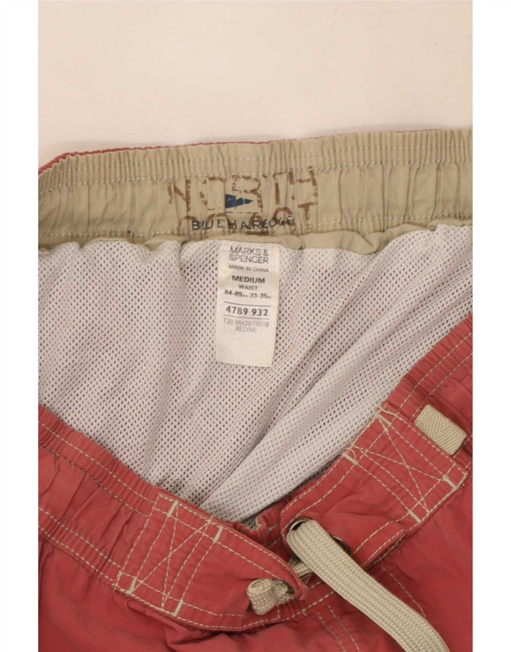 Pantaloncini da bagno da uomo Marks & Spencer rosso medio in cotone