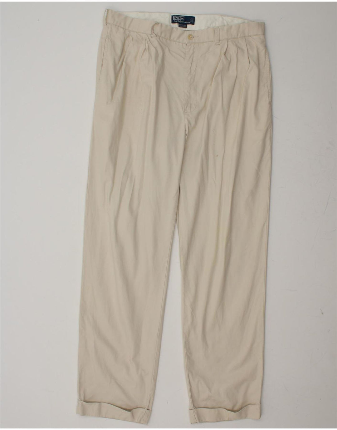 POLO RALPH LAUREN Pantaloni chino da uomo con pegged W35 L32 cotone bianco sporco