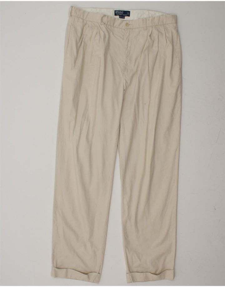 POLO RALPH LAUREN Pantaloni chino da uomo con pegged W35 L32 cotone bianco sporco