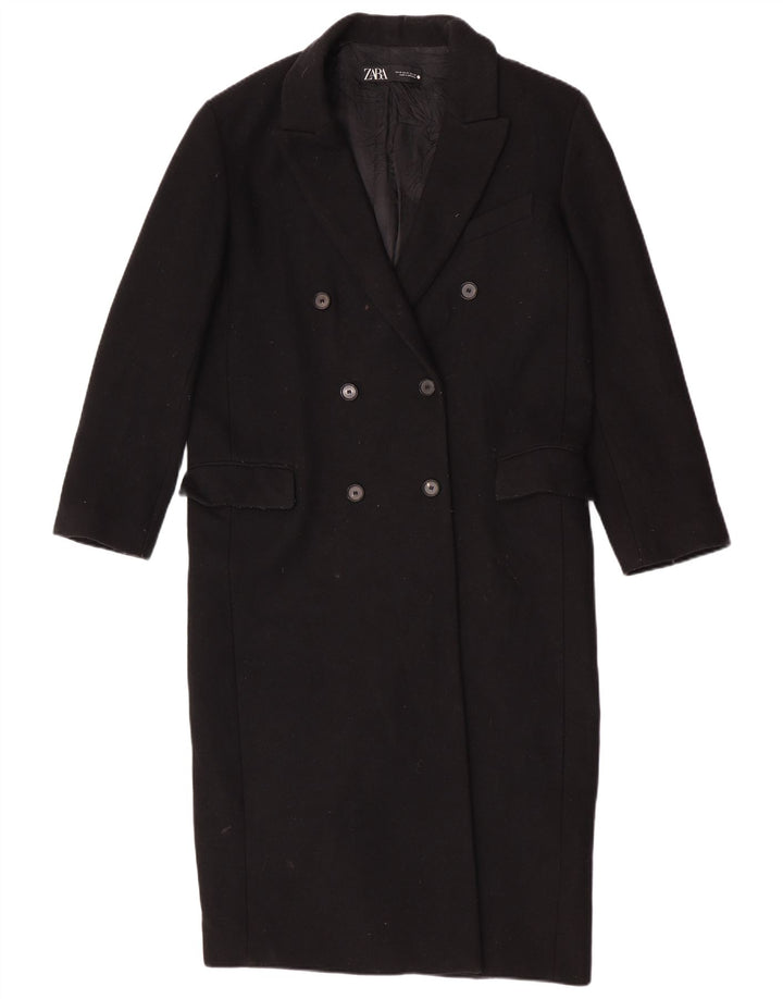 Cappotto doppiopetto da donna Zara UK 14 lana nera media