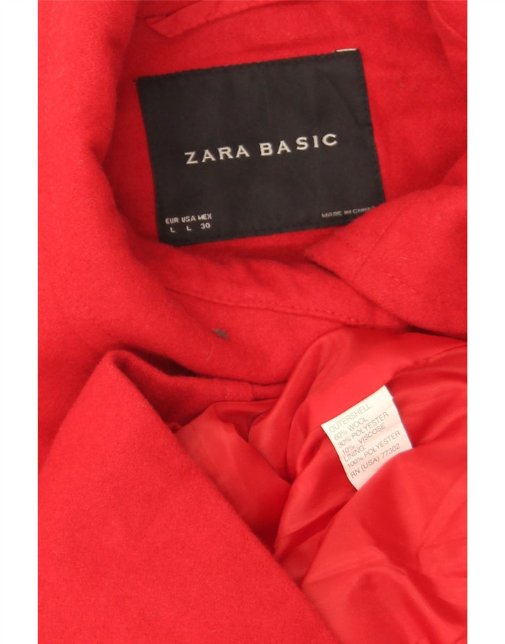Cappotto da marinaio corto da donna Zara UK 16 grande in lana rossa