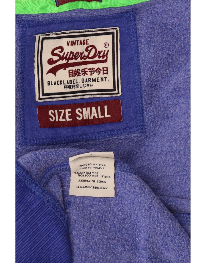 Maglione con cappuccio grafico da donna SUPERDRY UK 10 piccolo cotone blu