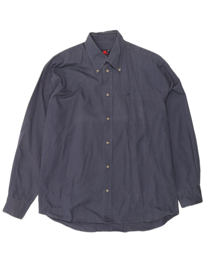 Camicia Kappa Uomo Media Cotone Blu Navy