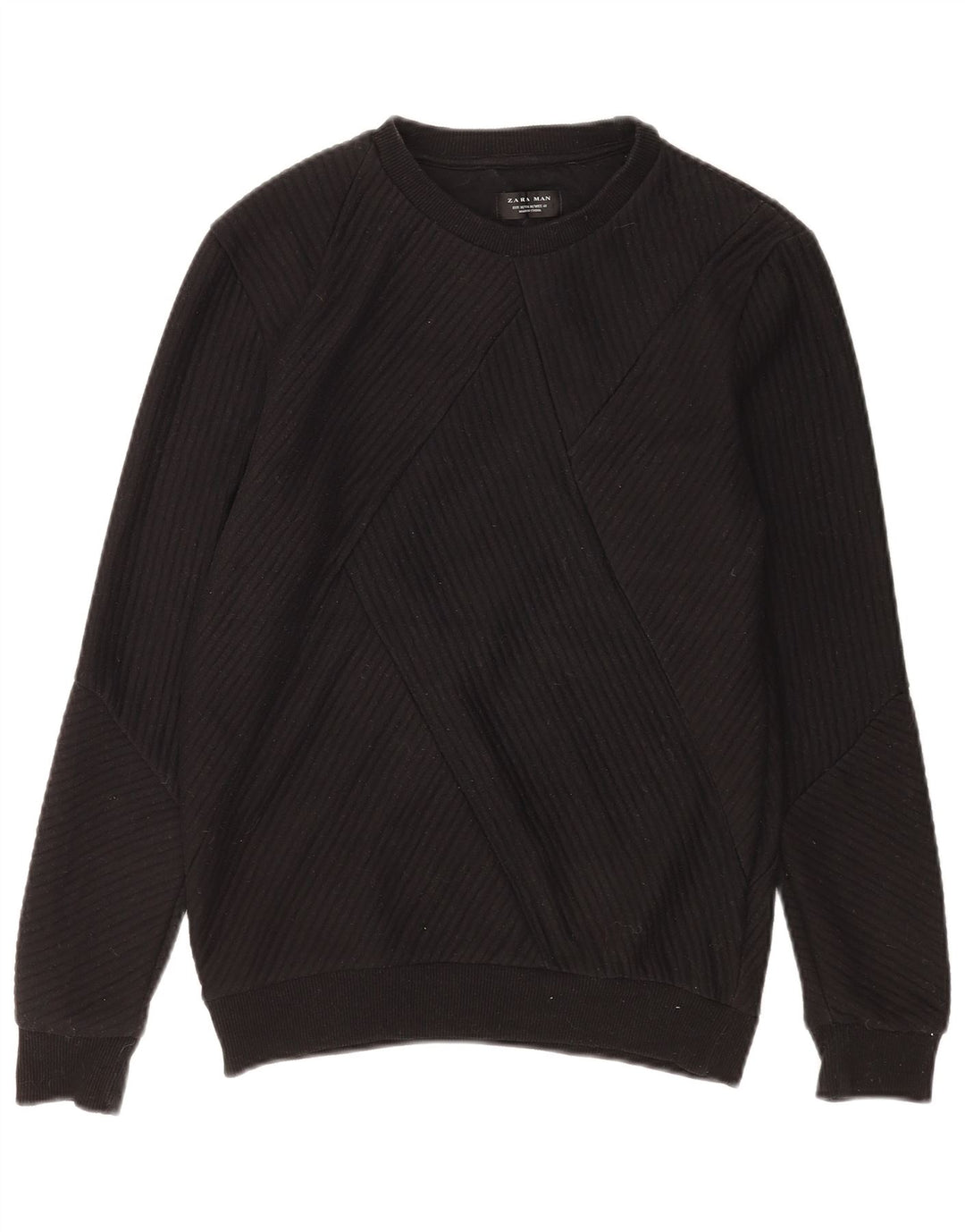 Felpa Zara Uomo Maglione Cotone Nero Medio