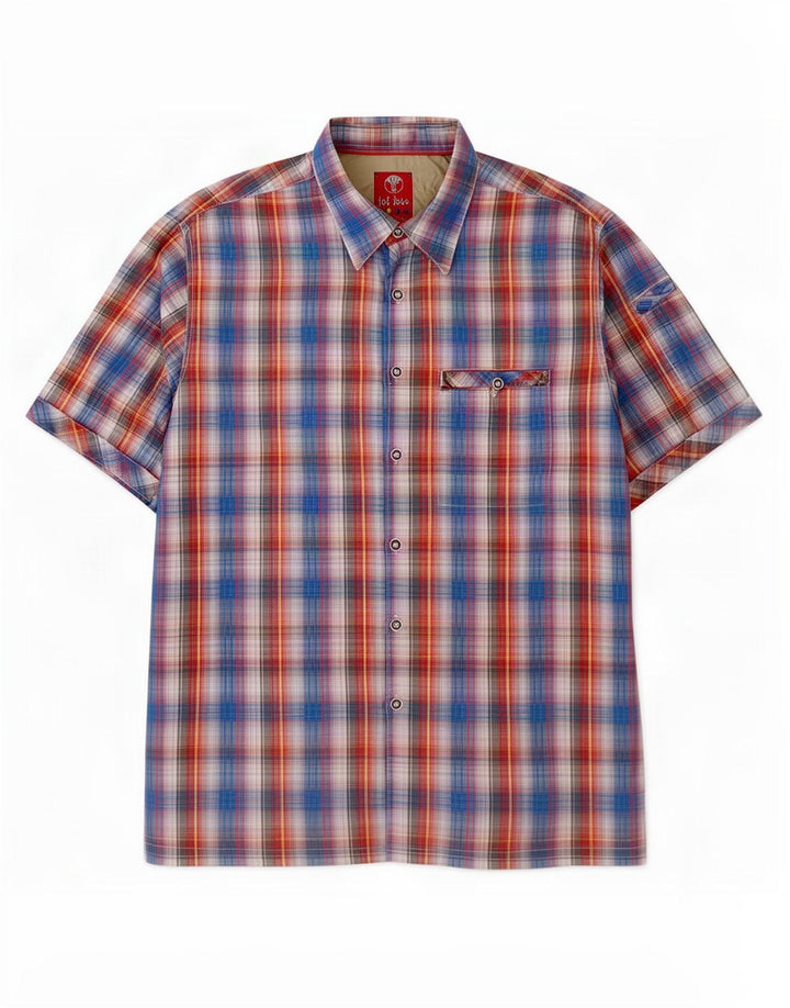 Camicia a maniche corte da uomo Fat Face, cotone a quadri blu grandi