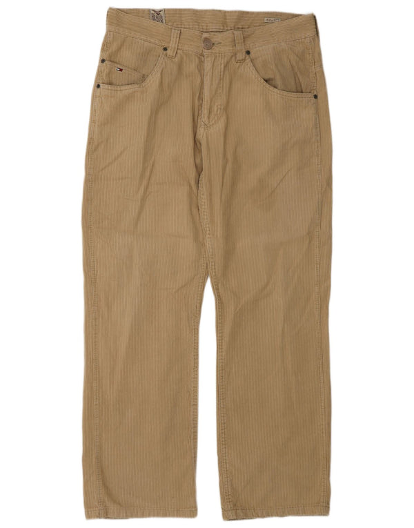 Pantaloni dritti in velluto a coste da uomo Tommy Hilfiger W34 L32 in cotone beige