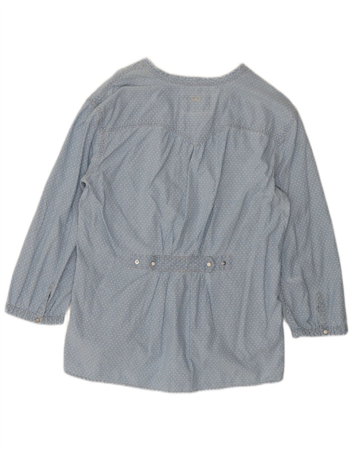 Camicetta da donna con maniche a 3/4 Levi's UK 16 grande cotone maculato blu