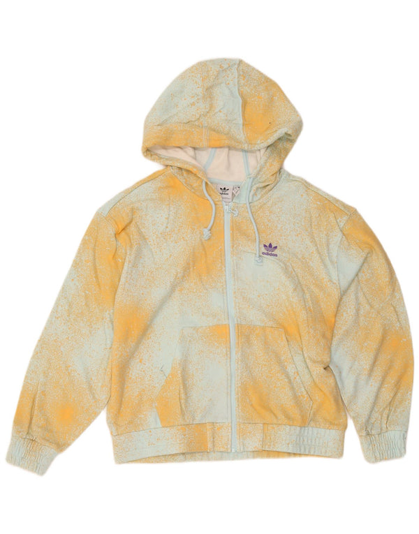 Maglione con cappuccio e zip oversize da donna Adidas UK 6 XS Giallo Tie Dye