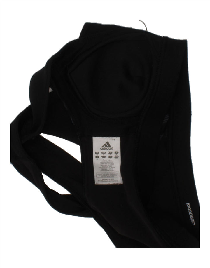 ADIDAS Womens Sport Bra Top UK 10 Small Black Polyester Vintage Adidas and Second-Hand Adidas from Messina Hembry 