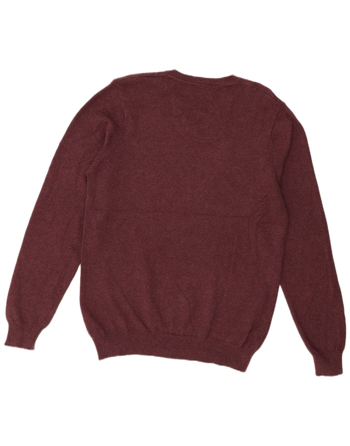 Maglione da uomo Marks & Spencer vestibilità regolare con scollo a V bordeaux medio