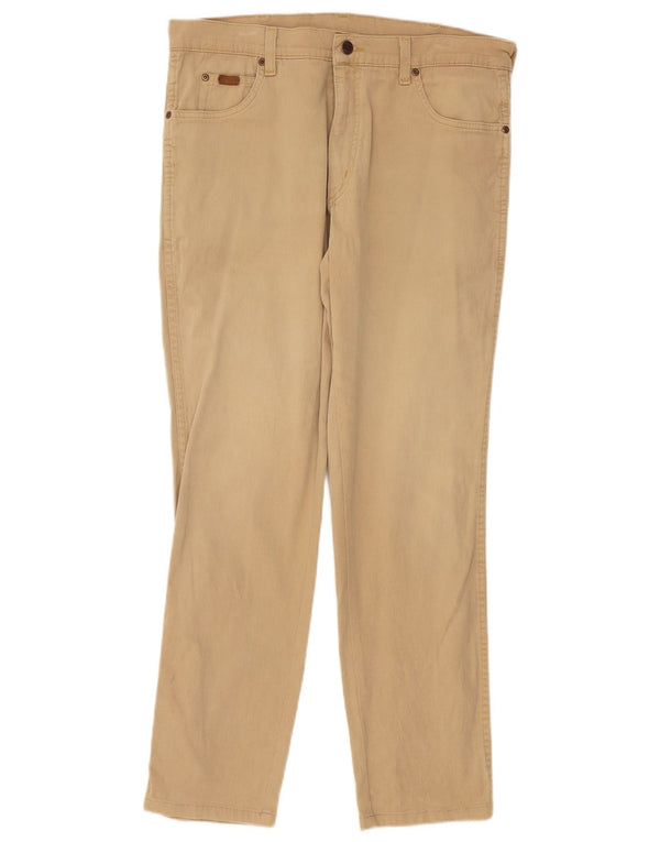 Pantaloni casual dritti elasticizzati Texas da uomo Wrangler W36 L30 in cotone beige