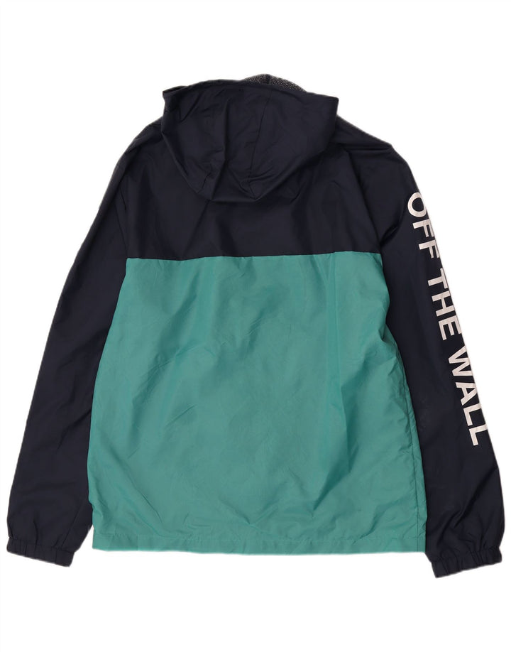 Giacca antipioggia grafica da uomo Vans UK 40 Large in nylon color block blu navy