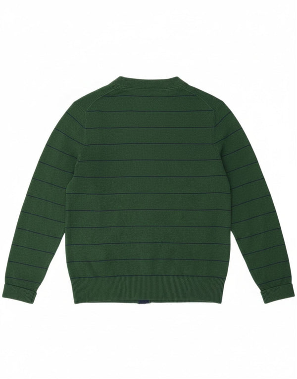 Maglione cardigan da uomo Tommy Hilfiger cotone a righe verde medio