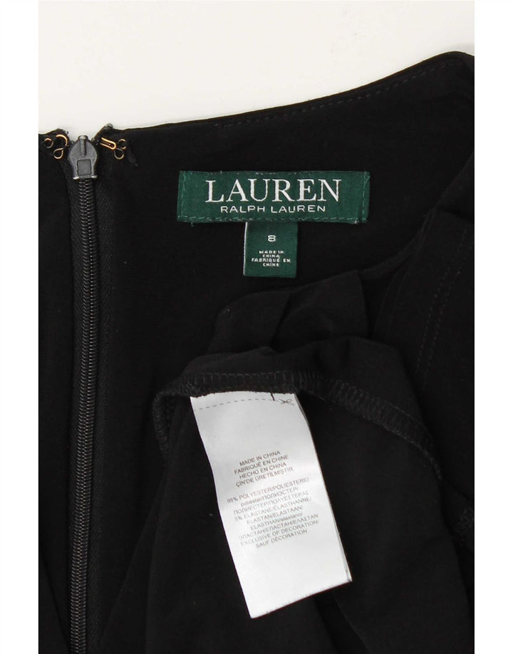 Abito a trapezio da donna Ralph Lauren US 8 poliestere nero medio