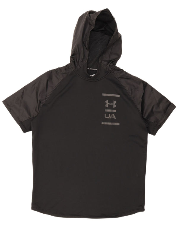 Under Armour T-shirt grafica da uomo con cappuccio Top Large Black Colourblock