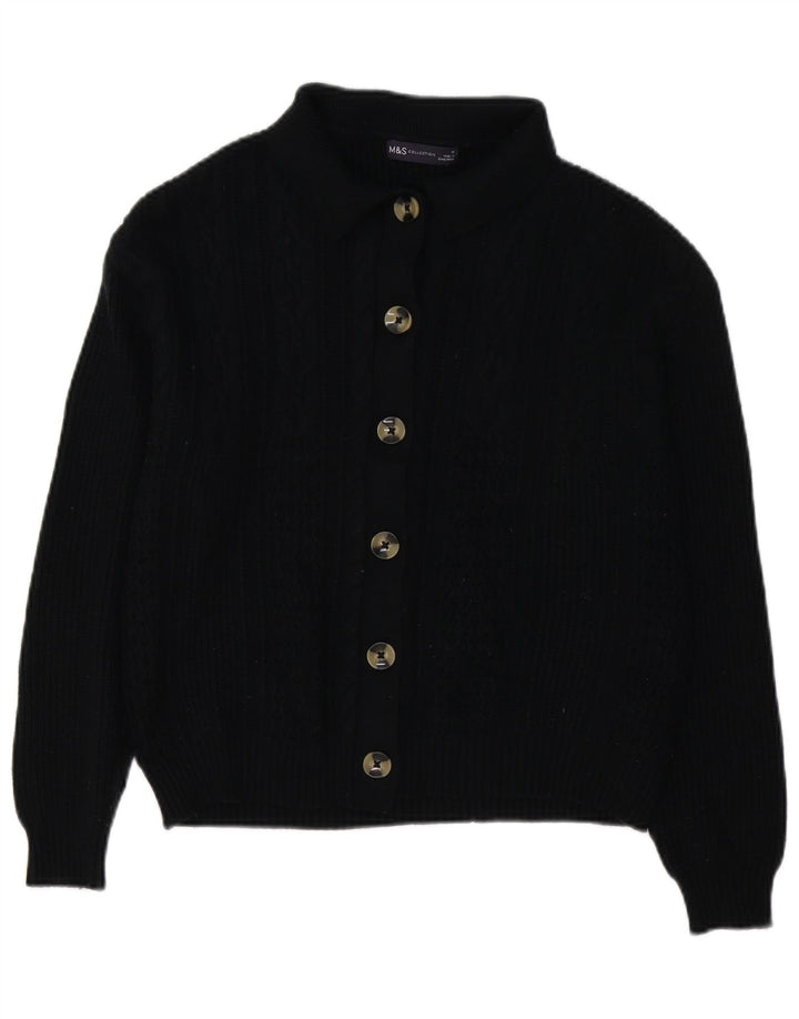 Maglione cardigan da donna Marks & Spencer UK 14 Viscosa nera media