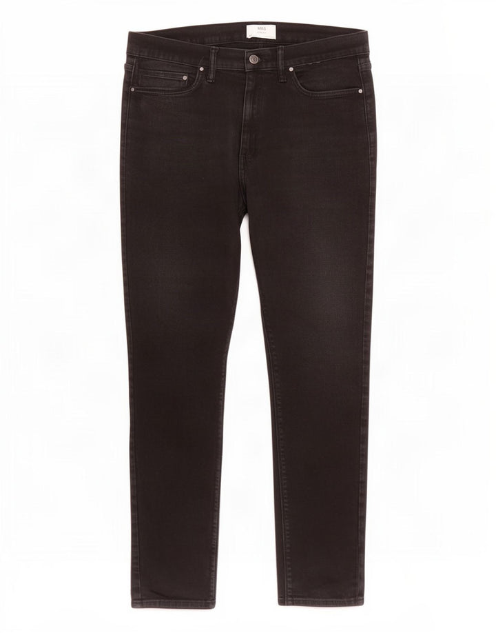 Jeans slim da uomo Marks & Spencer W36 L31 cotone nero