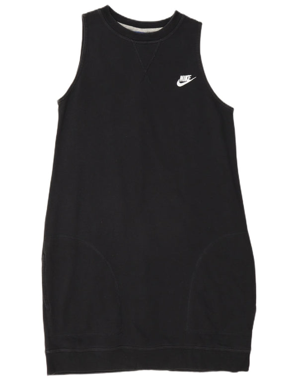 Abito maglione felpa senza maniche da donna Nike UK 14 grande cotone nero