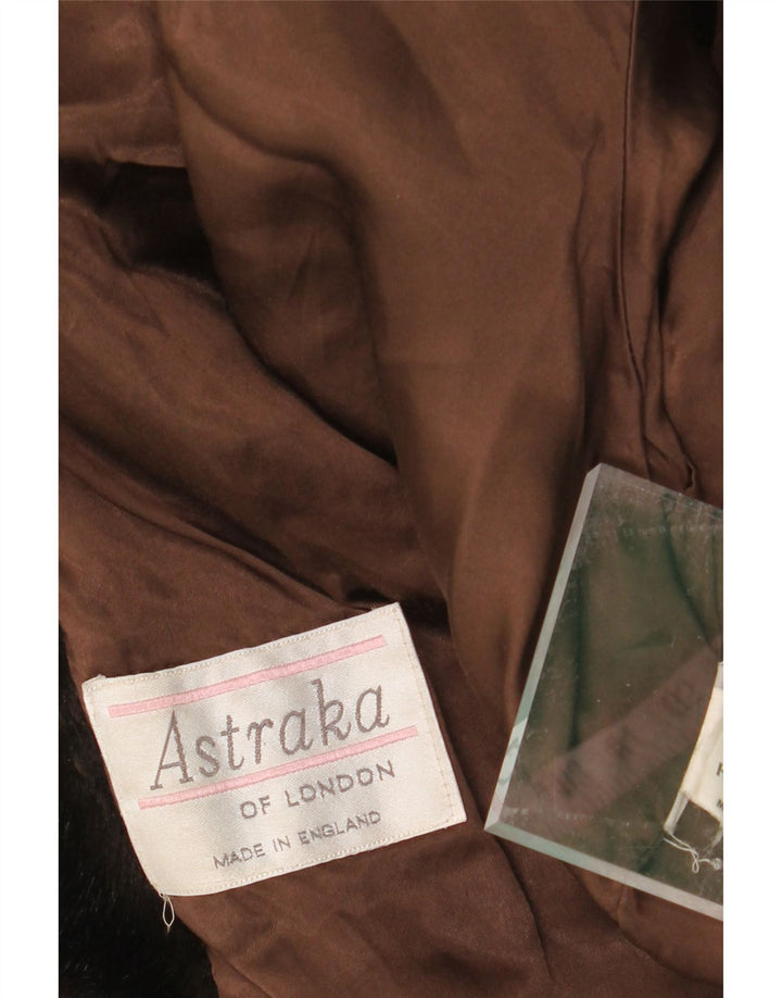 ASTRAKA Womens Oversized Faux Fur Jacket EU 44 XL Black Acrylic
