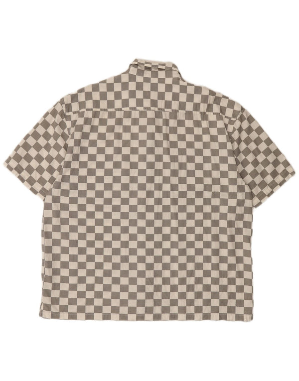 Camicia ampia da uomo a maniche corte Vans XL in cotone grigio a quadri