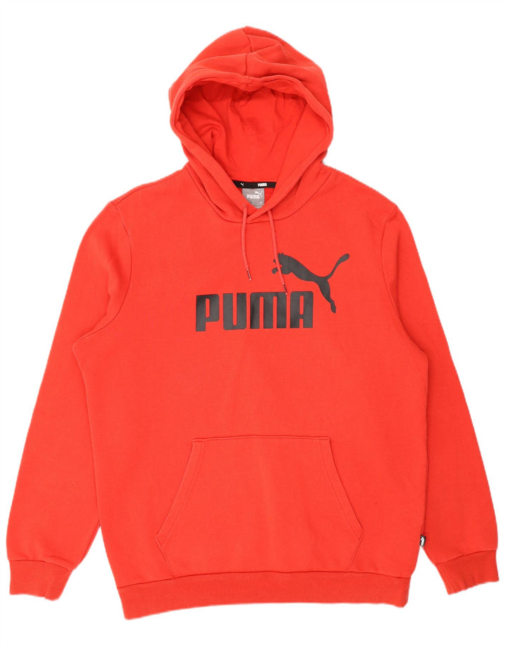 Felpa con cappuccio grafica da uomo Puma in cotone rosso medio