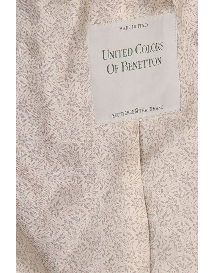 BENETTON Womens 2 Button Blazer Jacket IT 44 Medium Navy Blue Wool