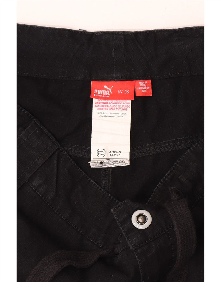 Pantaloncini cargo da uomo Puma W36 grandi in cotone nero