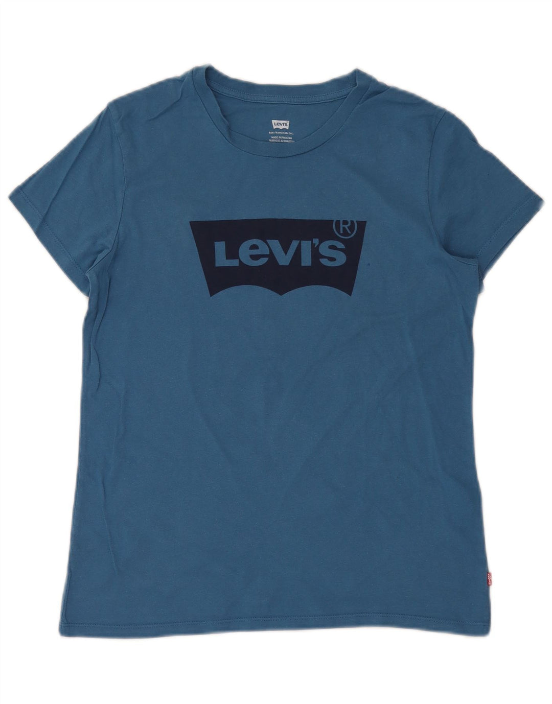 T-shirt grafica da donna LEVI'S Top UK 10 piccola in cotone blu
