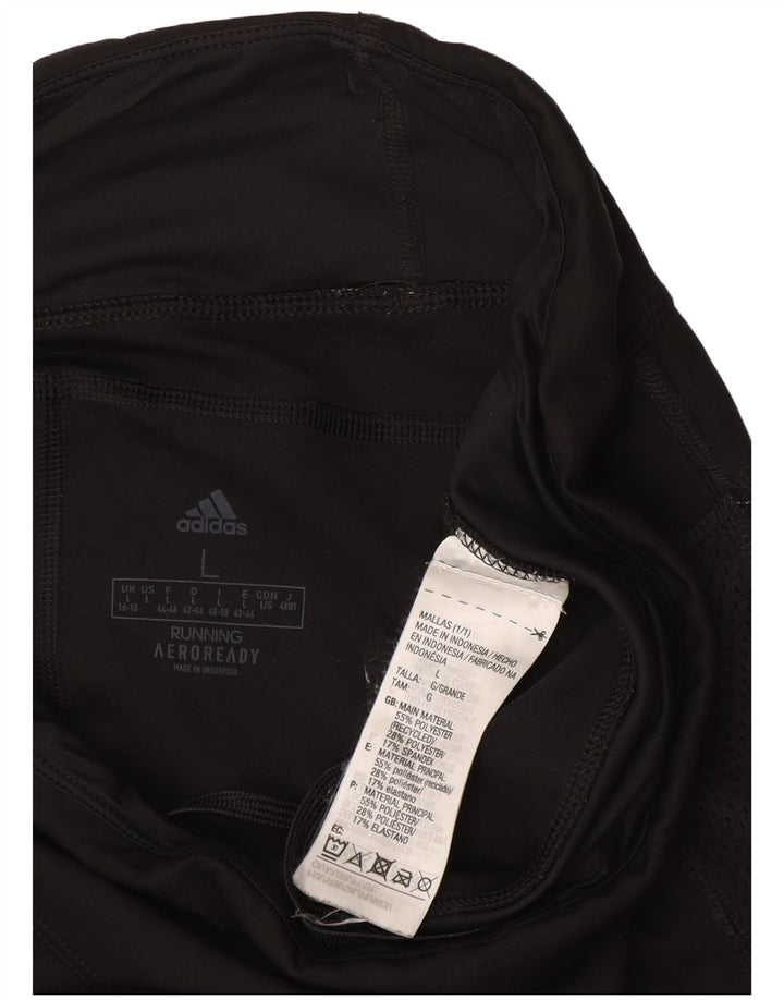Leggings ADIDAS Aeroready da donna UK 16/18 Large Nero Poliestere