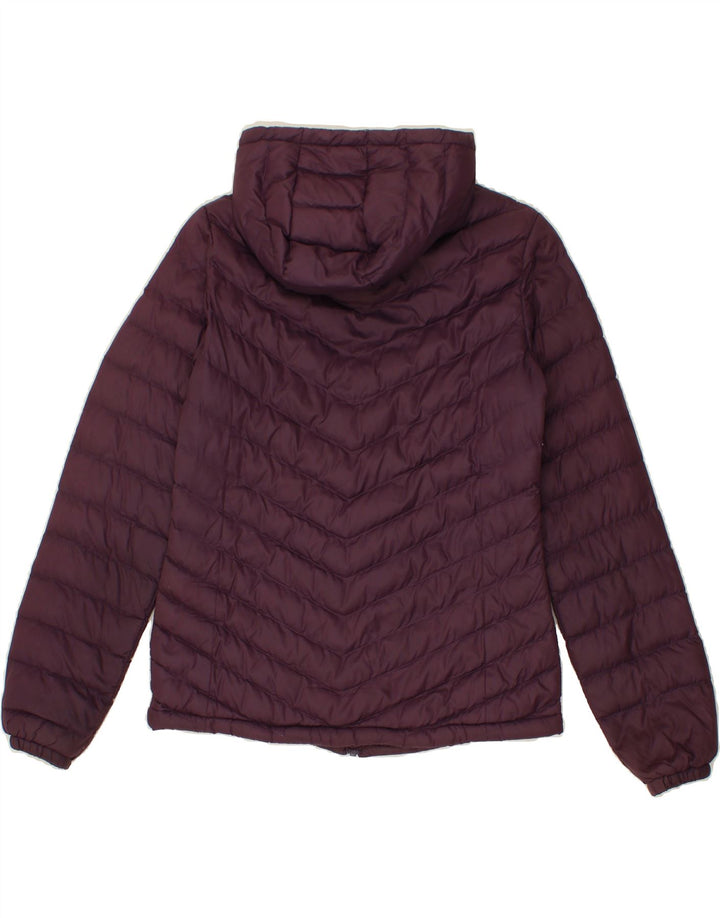 MOUNTAIN WAREHOUSE Womens Hooded Padded Jacket UK 8 Small  Maroon Nylon Vintage Mountain Warehouse and Second-Hand Mountain Warehouse from Messina Hembry 